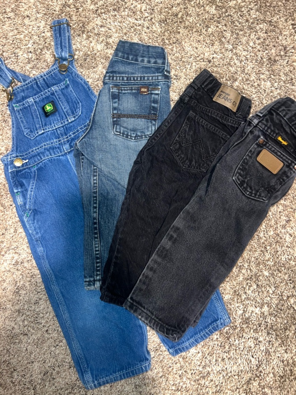 Toddler 2T 3T Western Farm JohnDeer Vintage Wrangler Denim Jean Overalls Bundle